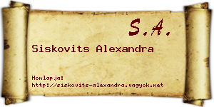 Siskovits Alexandra névjegykártya